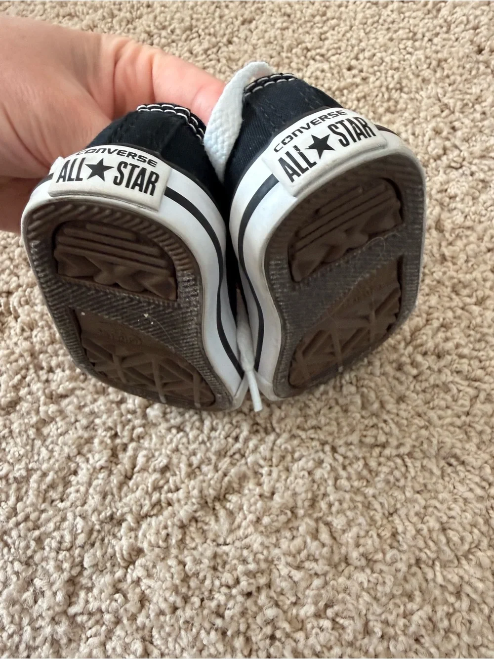 Black Canvas Kids Sneakers with White Laces